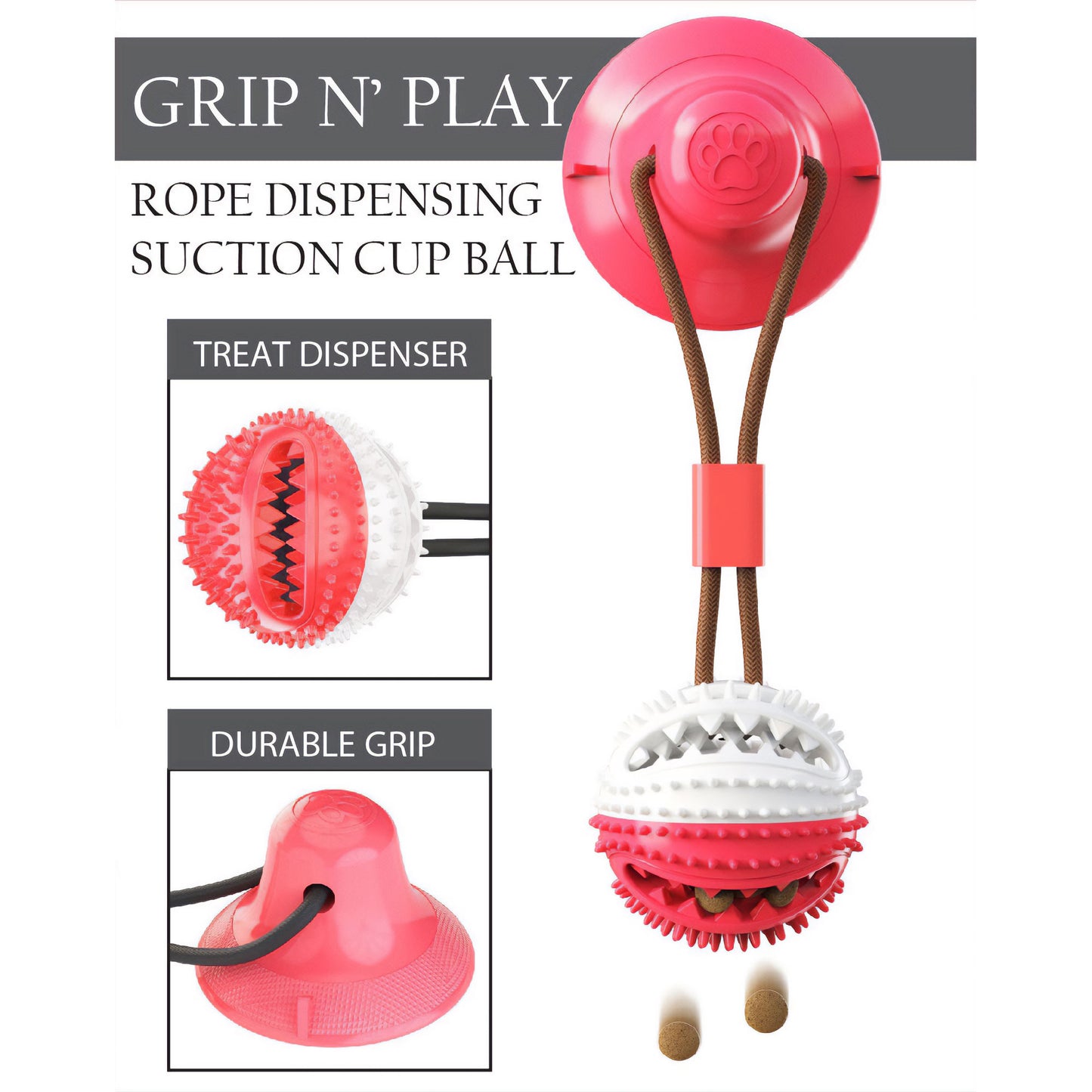 Pet Life&reg; Grip N' Play Treat Dispenser Toy