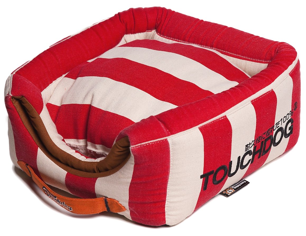 Touchdog&reg; Polo-Striped 2-in-1 Collapsible Dog House Bed