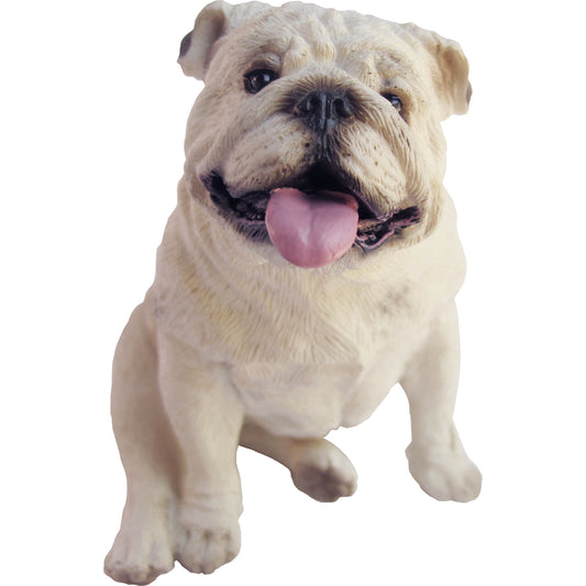 White Bulldog Dog Sculpture