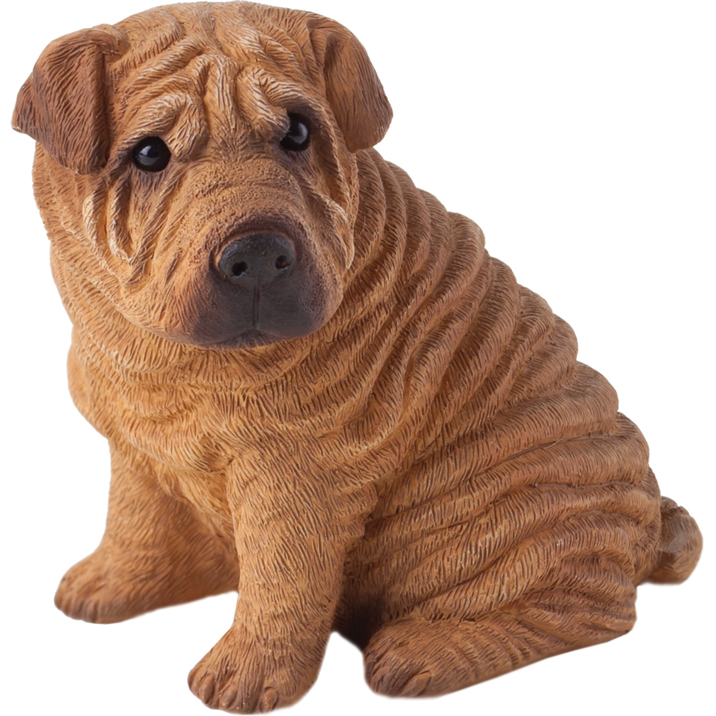 Red Chinese Shar-Pei Dog Sculpture