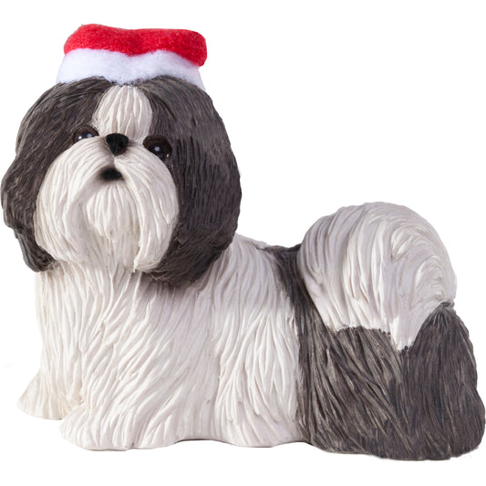 Silver & White Shih Tzu Christmas Ornament