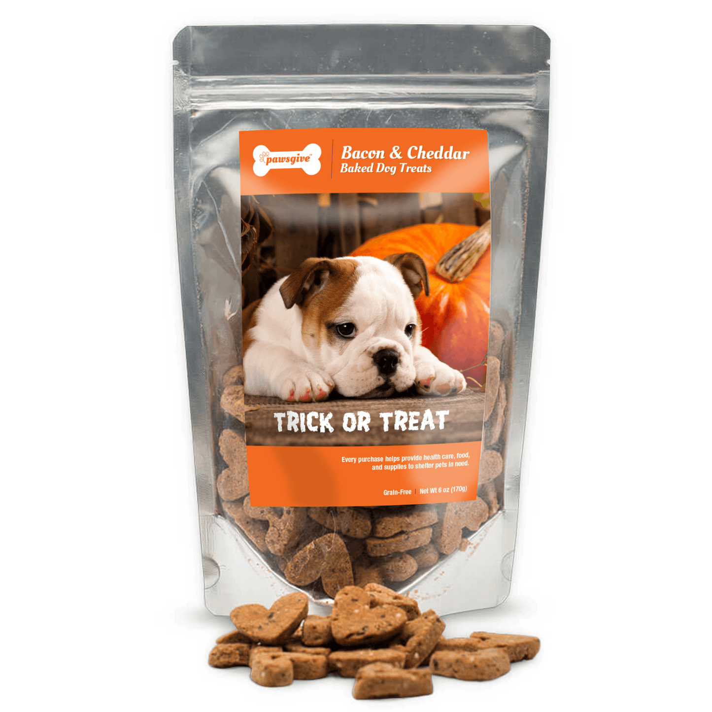 PawsGive - Halloween Gluten Free Bacon & Cheese Crunchy Dog Treats