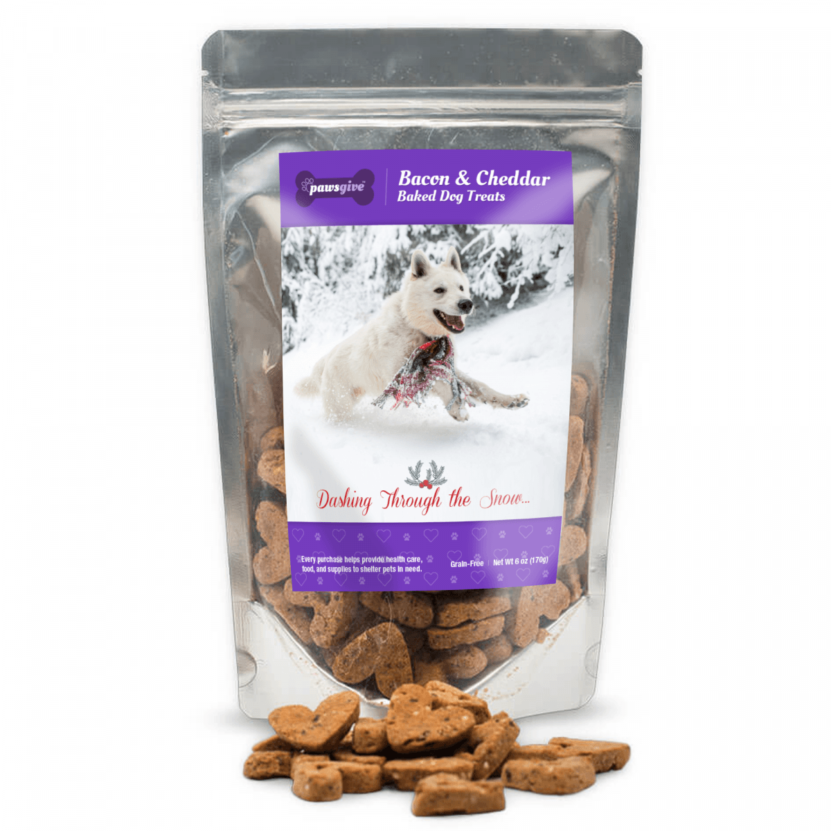 PawsGive - Bacon & Cheese Christmas Crunchy Dog Treats