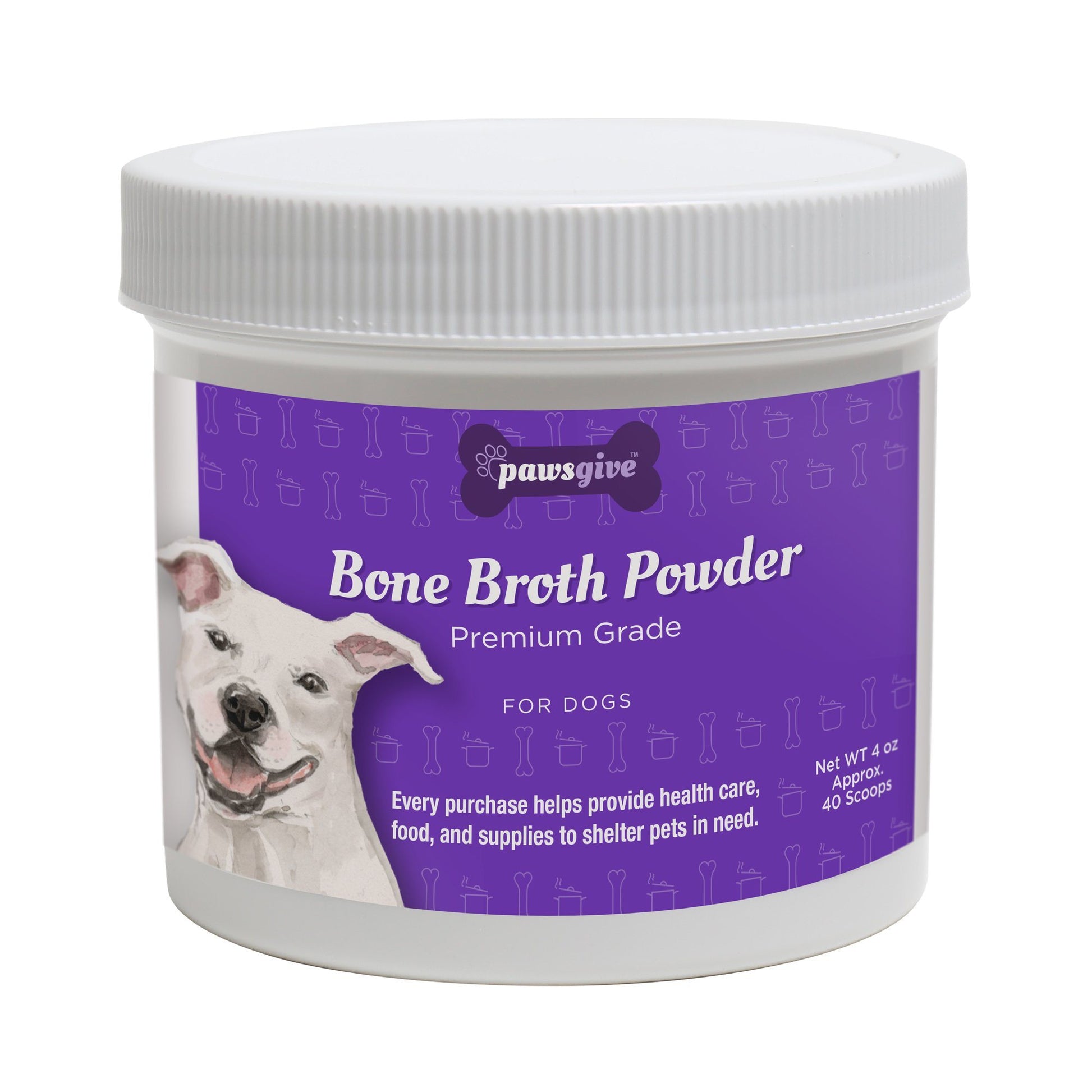 PawsGive - PawsGive Bone Broth Powder For Dogs With Powdered Elk Antler And Bone - Rich In Collagen And Minerals - 4 Oz