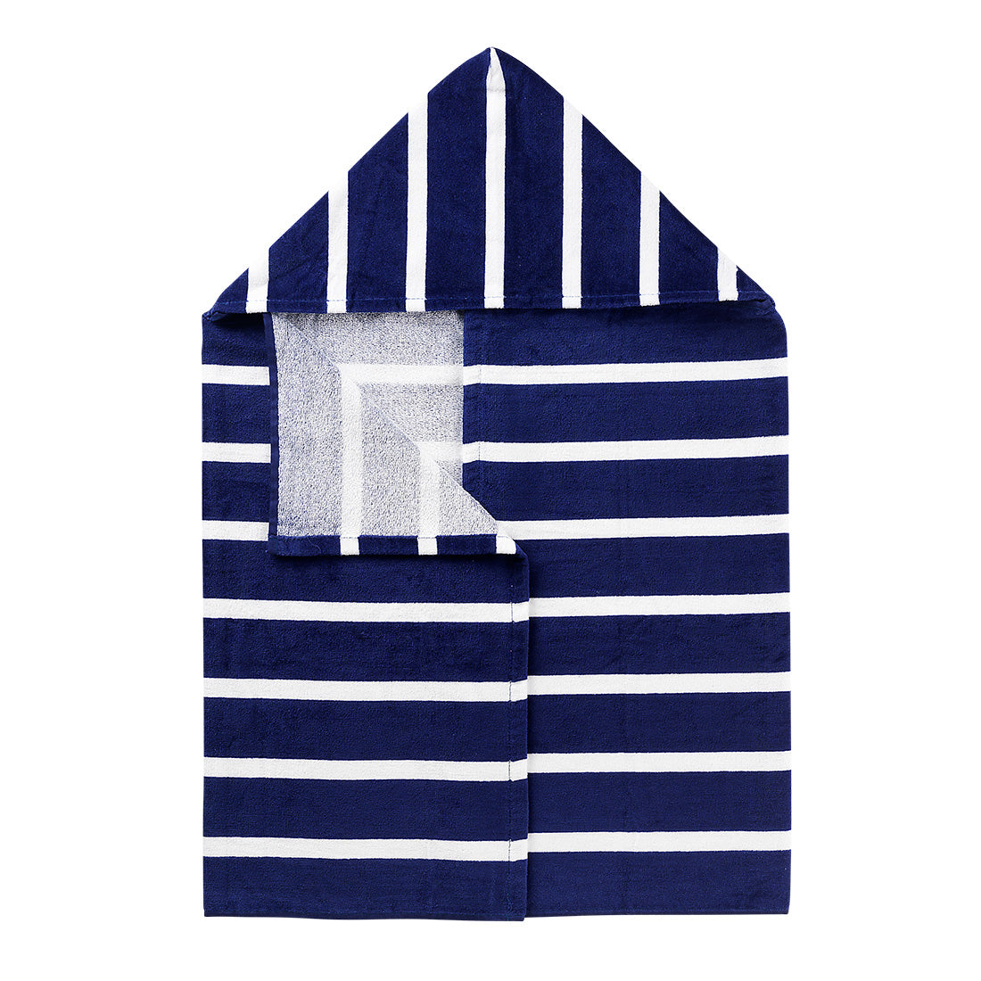 Navy Dandy Stripe Hooded Kids Towel