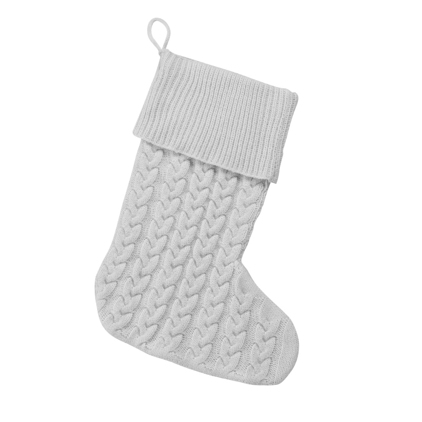 Grey Cable Knit Stocking