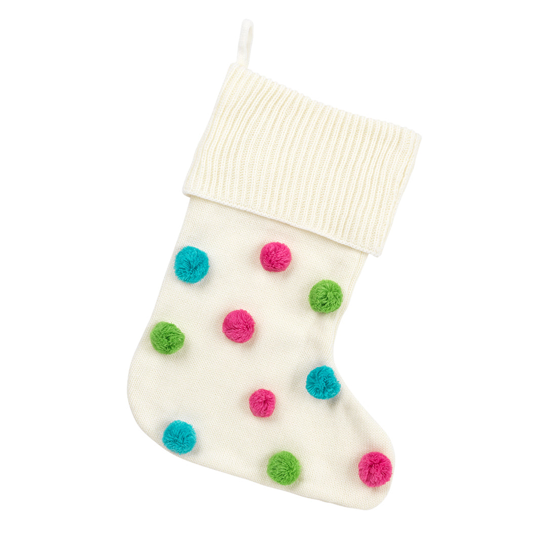 Multicolor Pom-Pom Stocking