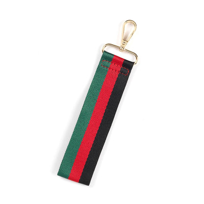 Red Green Black Stripe Wristlet Strap