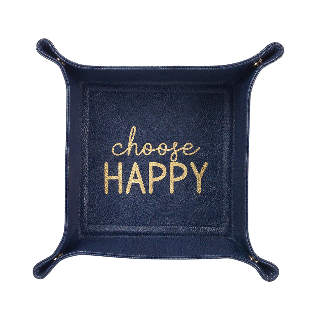 Navy Choose Happy Trinket Tray