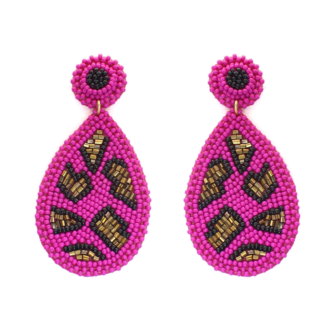 Hot Pink Cami Leopard Earrings