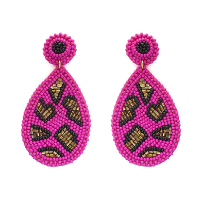 Hot Pink Cami Leopard Earrings