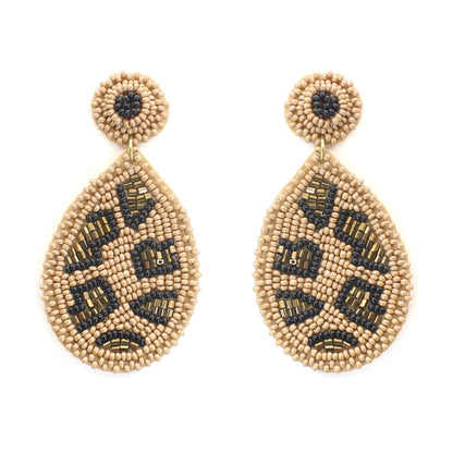 Tan Cami Leopard Earrings