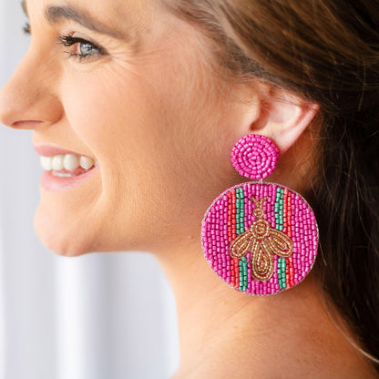 Hot Pink Bee-Utiful Earrings