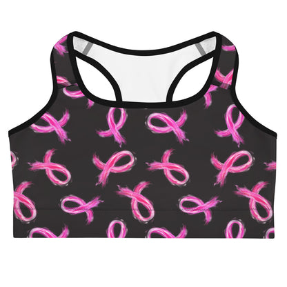 Painted Pink Ribbon Sports Bra