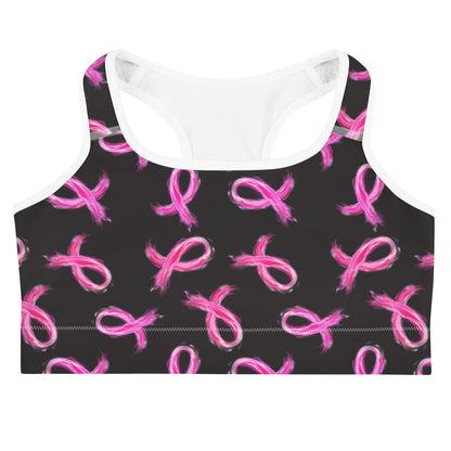 Painted Pink Ribbon Sports Bra