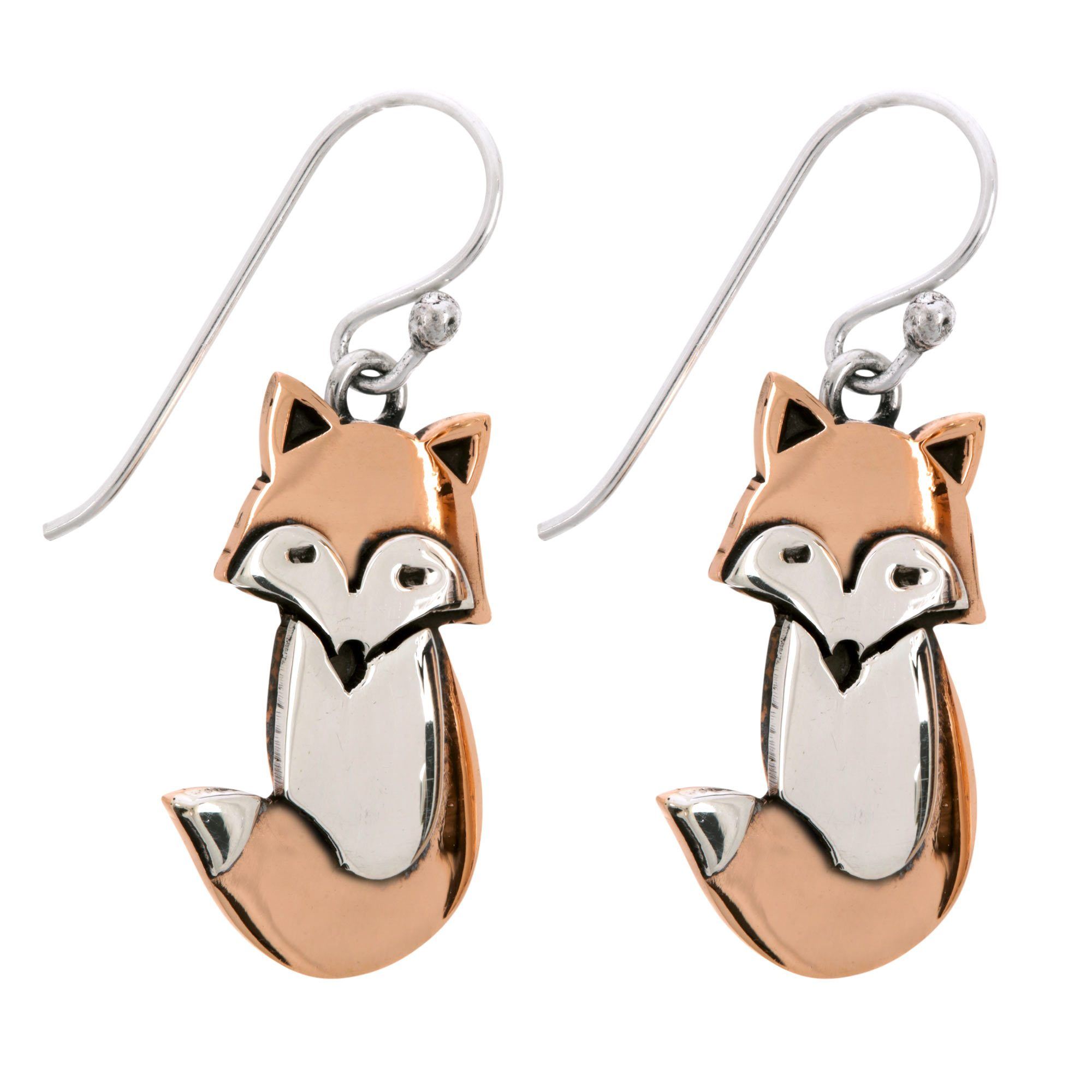 Sterling silver fox earrings store