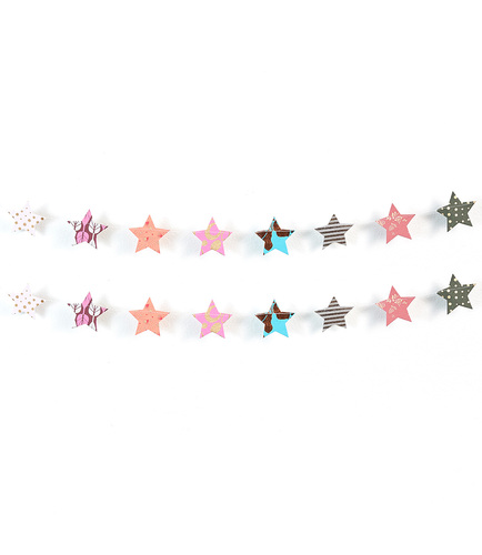 Metallic Cotton Star Garland