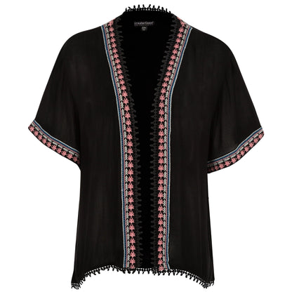 Lightweight Embroidered Kimono Cardigan