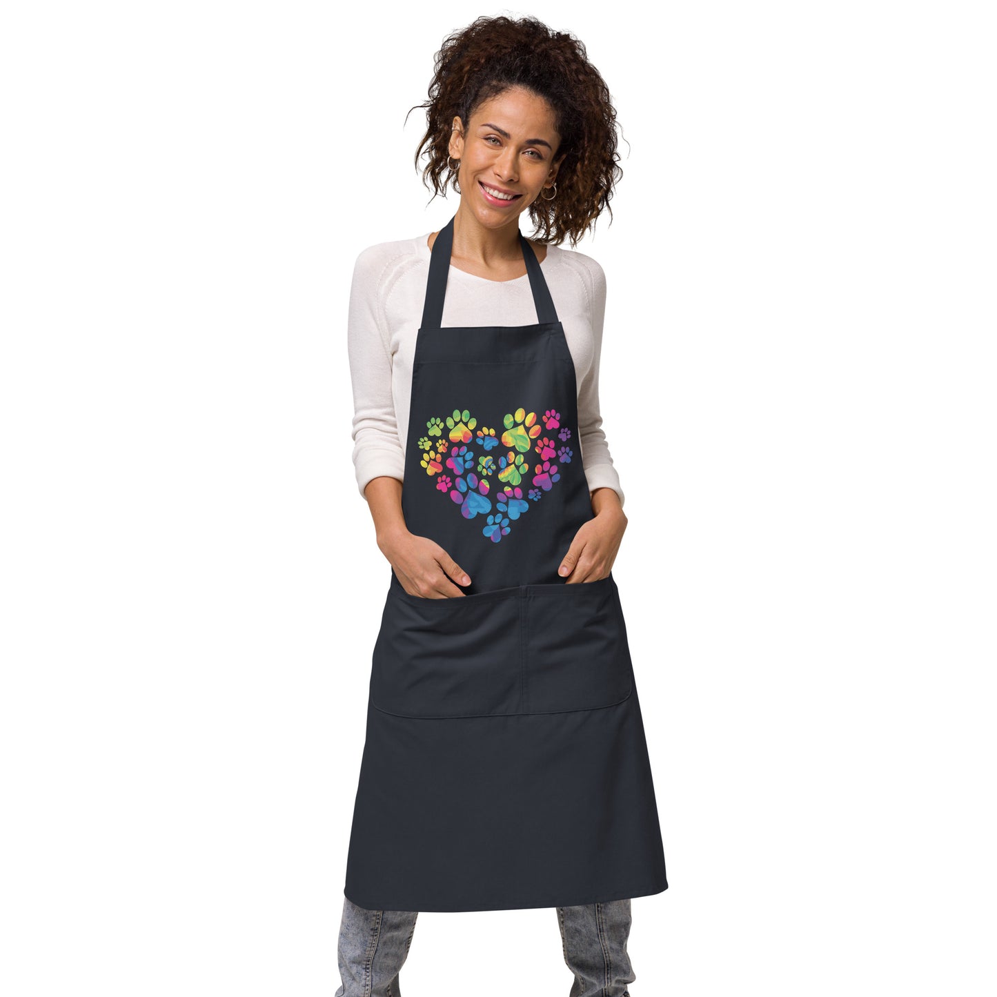 Anniversary Paw Print Love Organic Cotton Apron