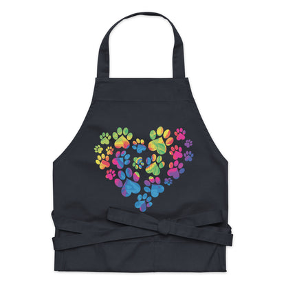 Anniversary Paw Print Love Organic Cotton Apron