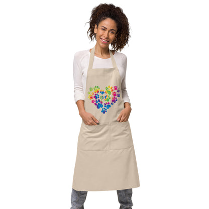 Anniversary Paw Print Love Organic Cotton Apron