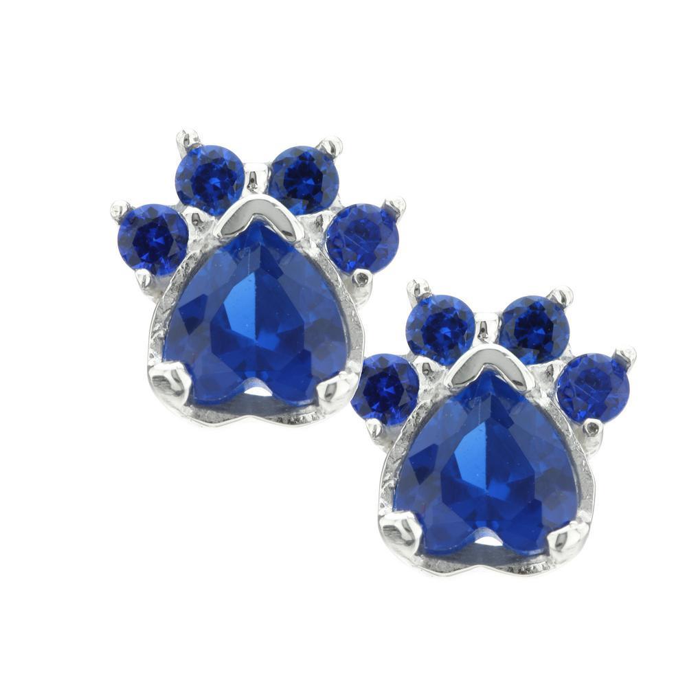 Paw Print Birthstone Earrings