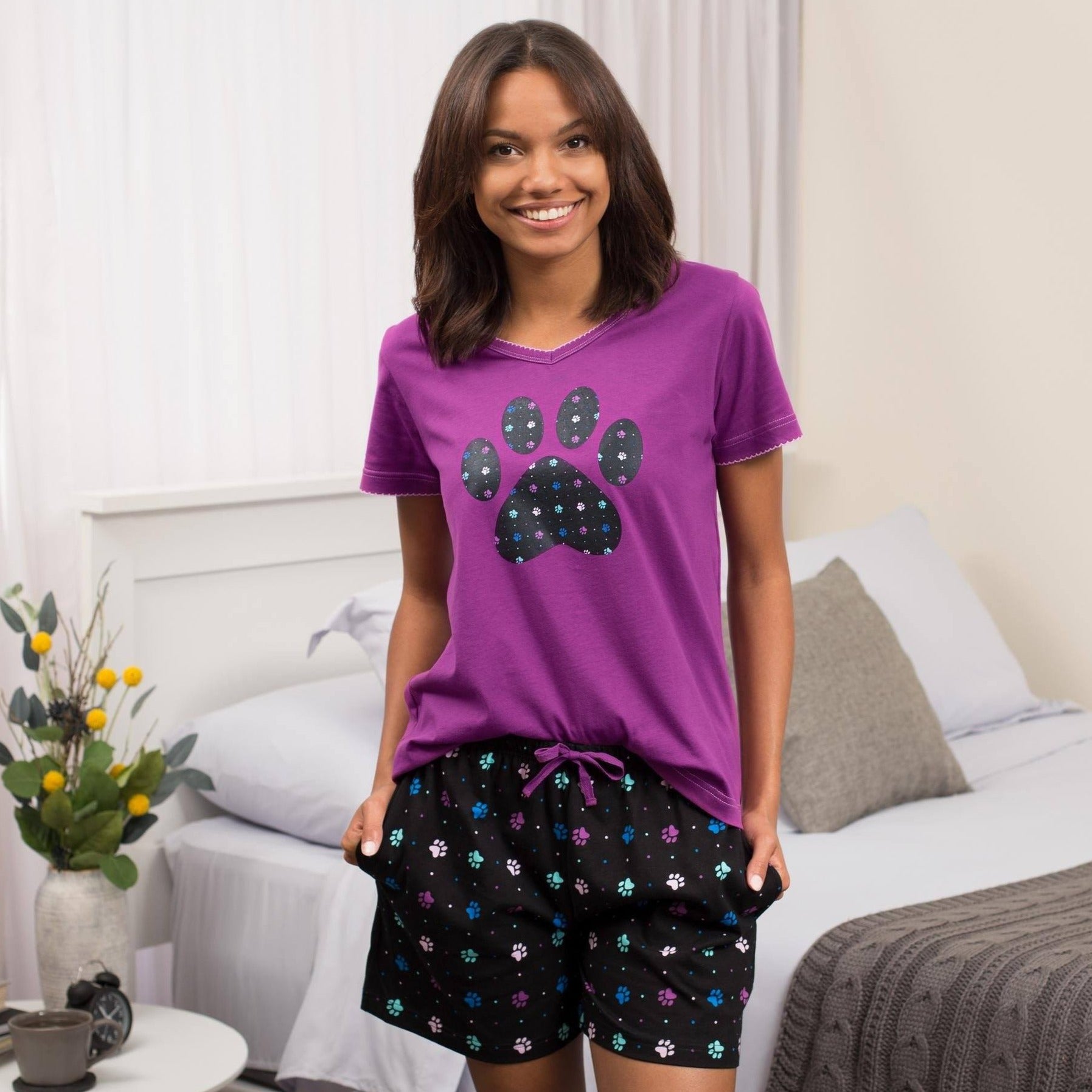 Polka Dot Paws Pajama Shorts Set