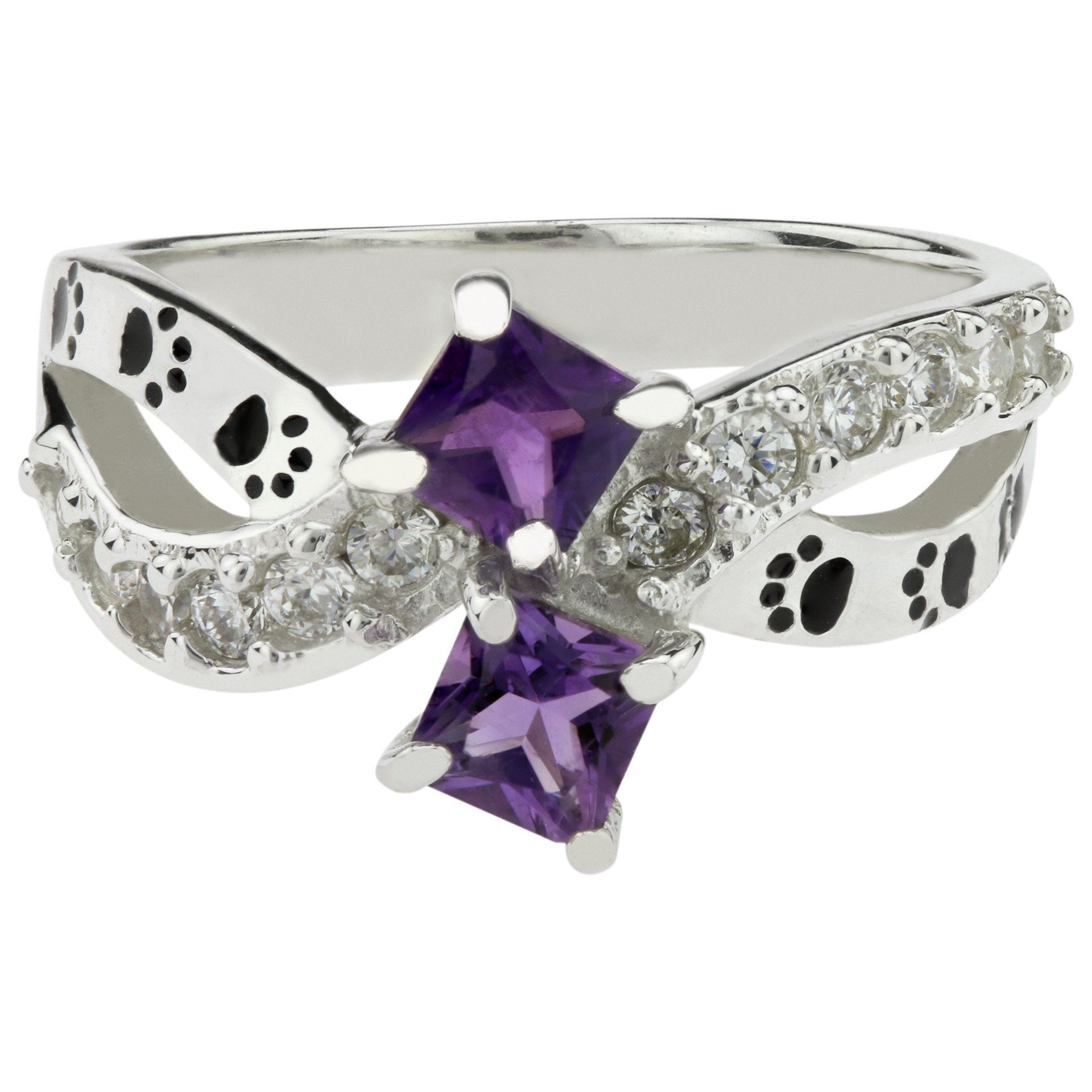 Infinity Paws Sterling & Gemstone Ring