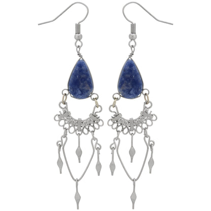 Swirls Chandelier Stone Earrings