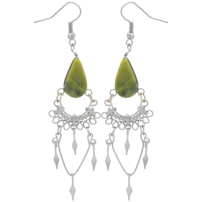 Swirls Chandelier Stone Earrings