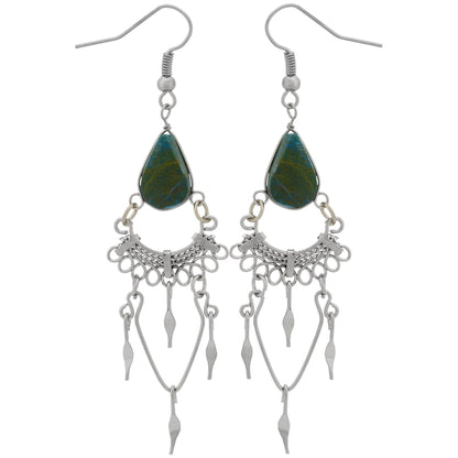 Swirls Chandelier Stone Earrings