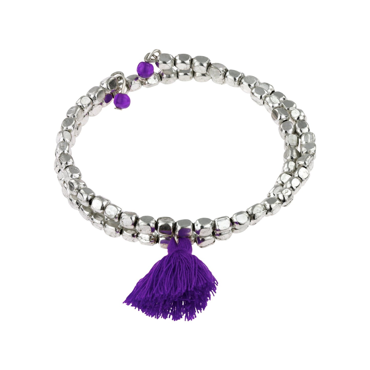 Taj Tassel Metal Bead Bracelet