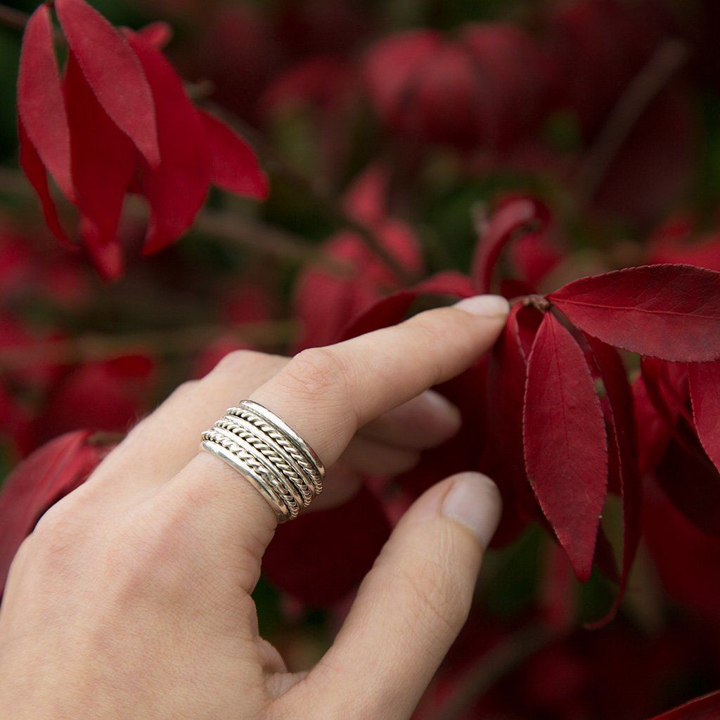 Triple Rope Sterling Spinning Ring | GreaterGood