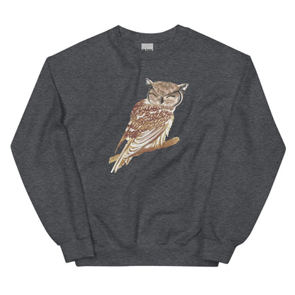 Owl on a Branch Crewneck Sweatshirt