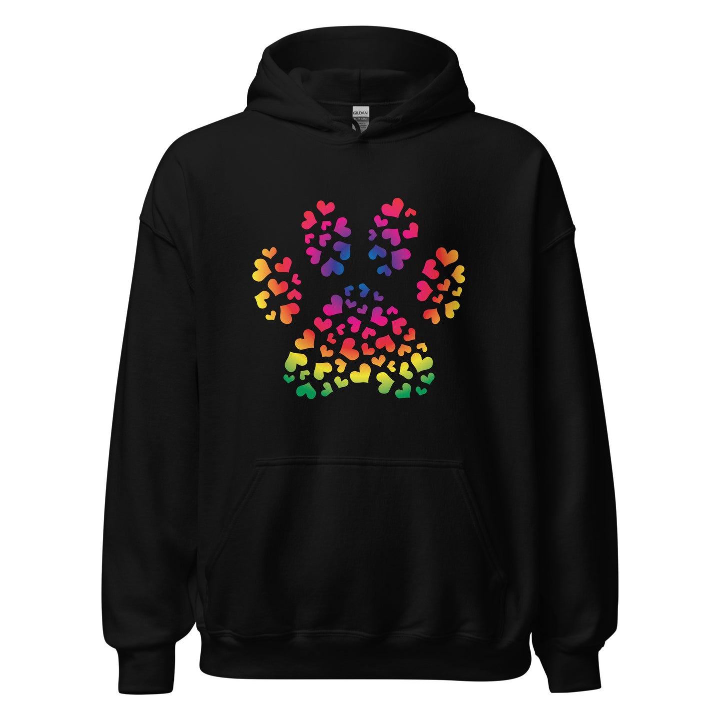 Paw of Hearts Rainbow Hoodie