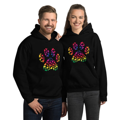 Paw of Hearts Rainbow Hoodie