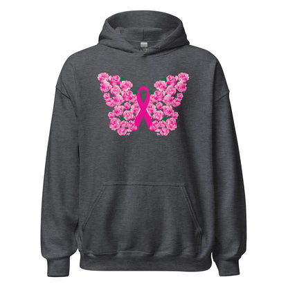 Pink Ribbon Floral Butterfly Hoodie