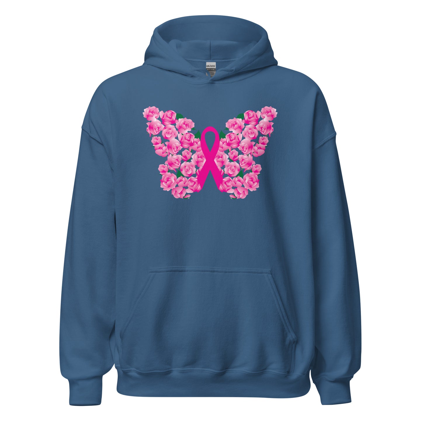 Pink Ribbon Floral Butterfly Hoodie