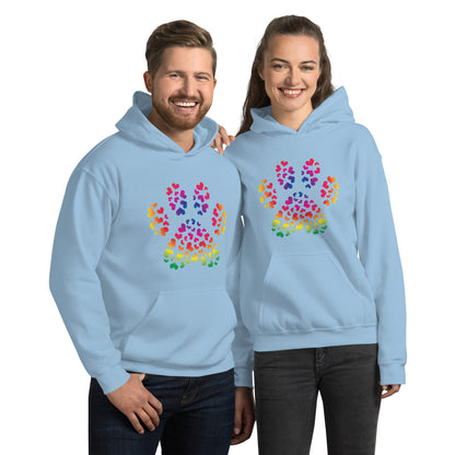 Paw of Hearts Rainbow Hoodie