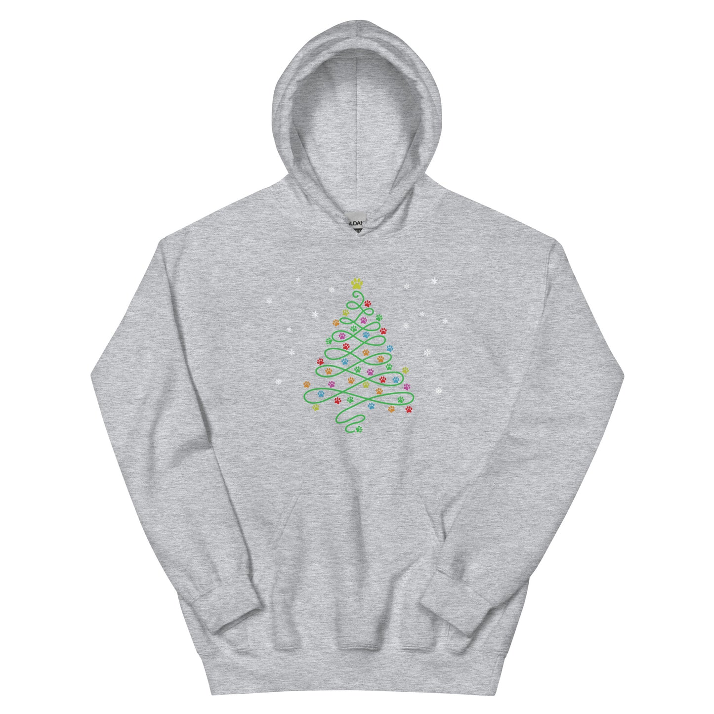 Christmas Paws Swirly Tree Hoodie