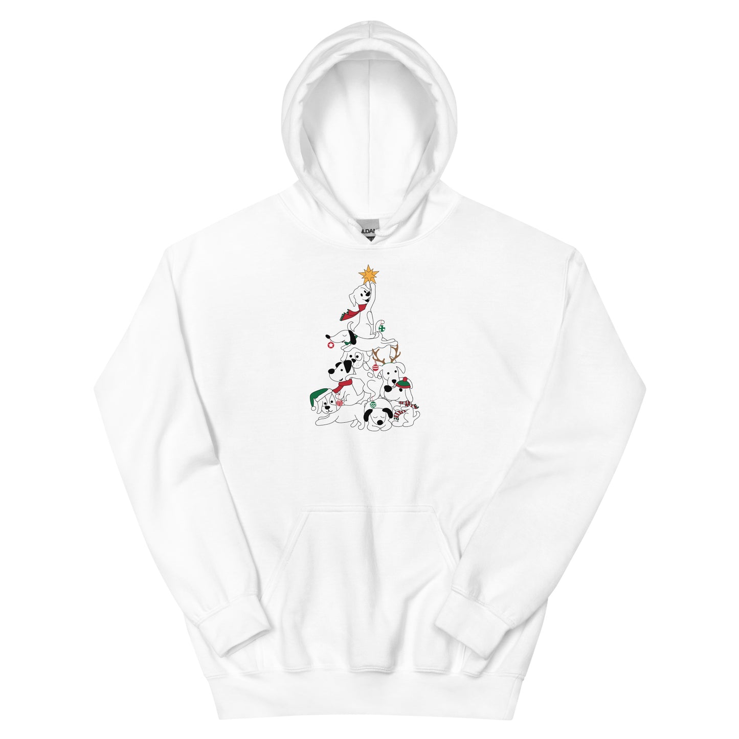 Festive Doggie Christmas Tree Hoodie