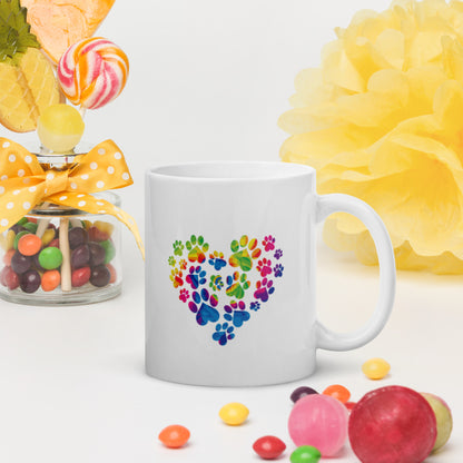 Anniversary Paw Print Love Mug