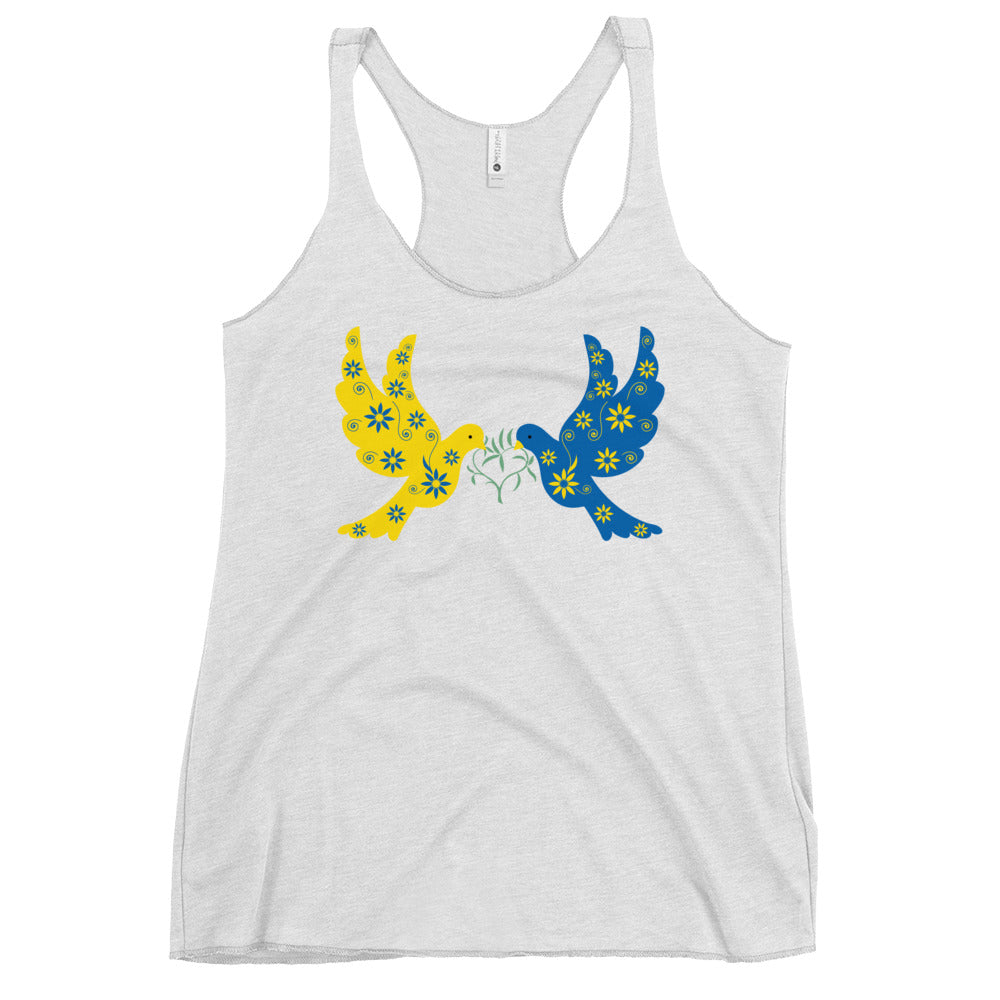 Ukrainian Doves of Peace Women's Racerback Tank