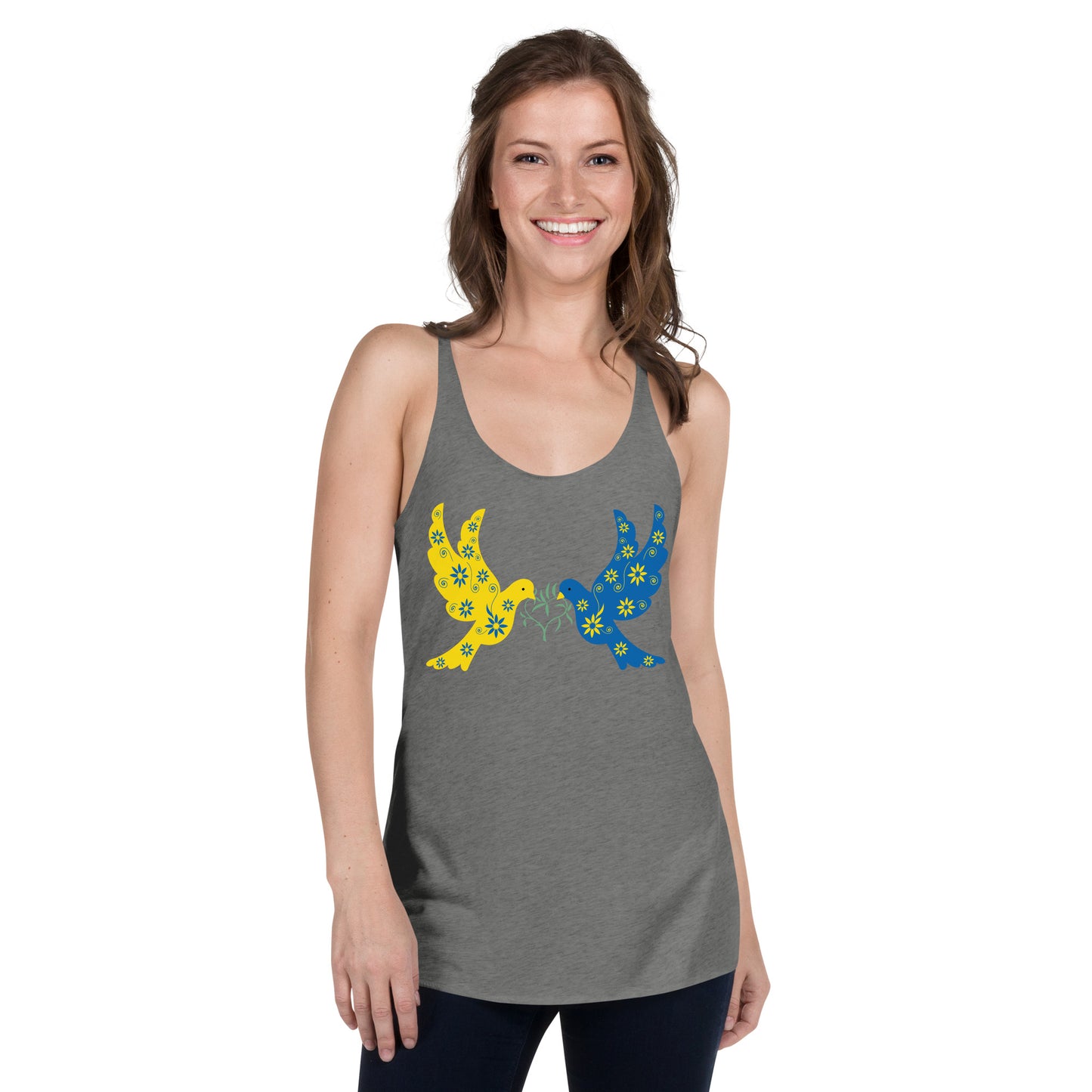 Ukrainian Doves of Peace Women's Racerback Tank