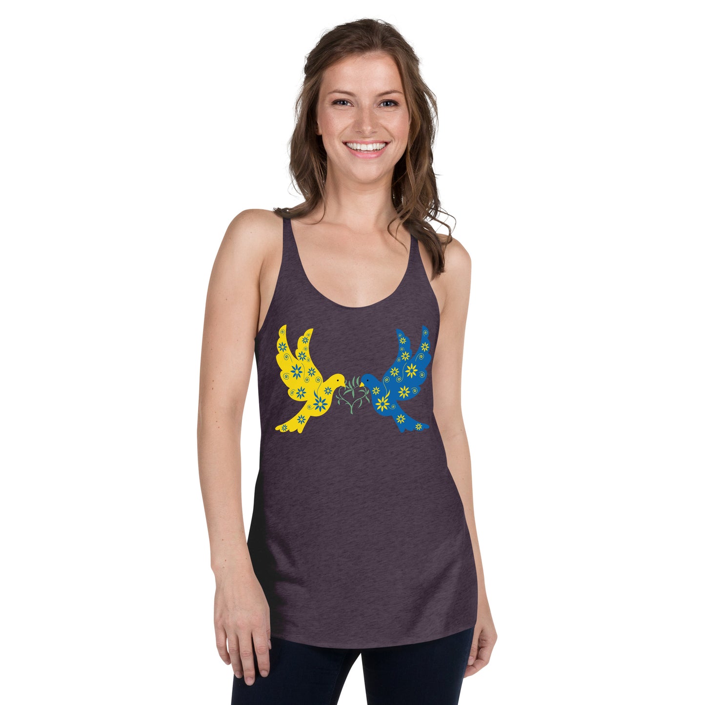 Ukrainian Doves of Peace Women's Racerback Tank