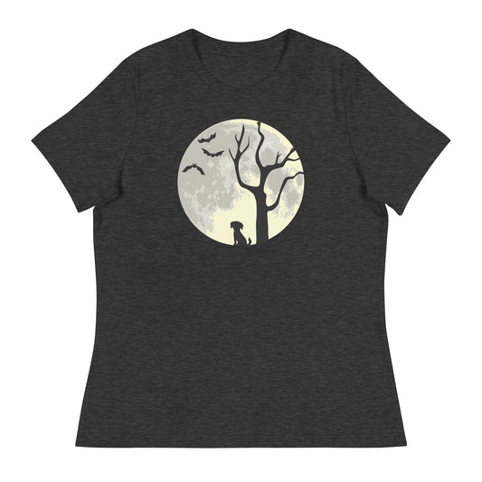 Spooky Tree & Pup Women's Relaxed T-Shirt