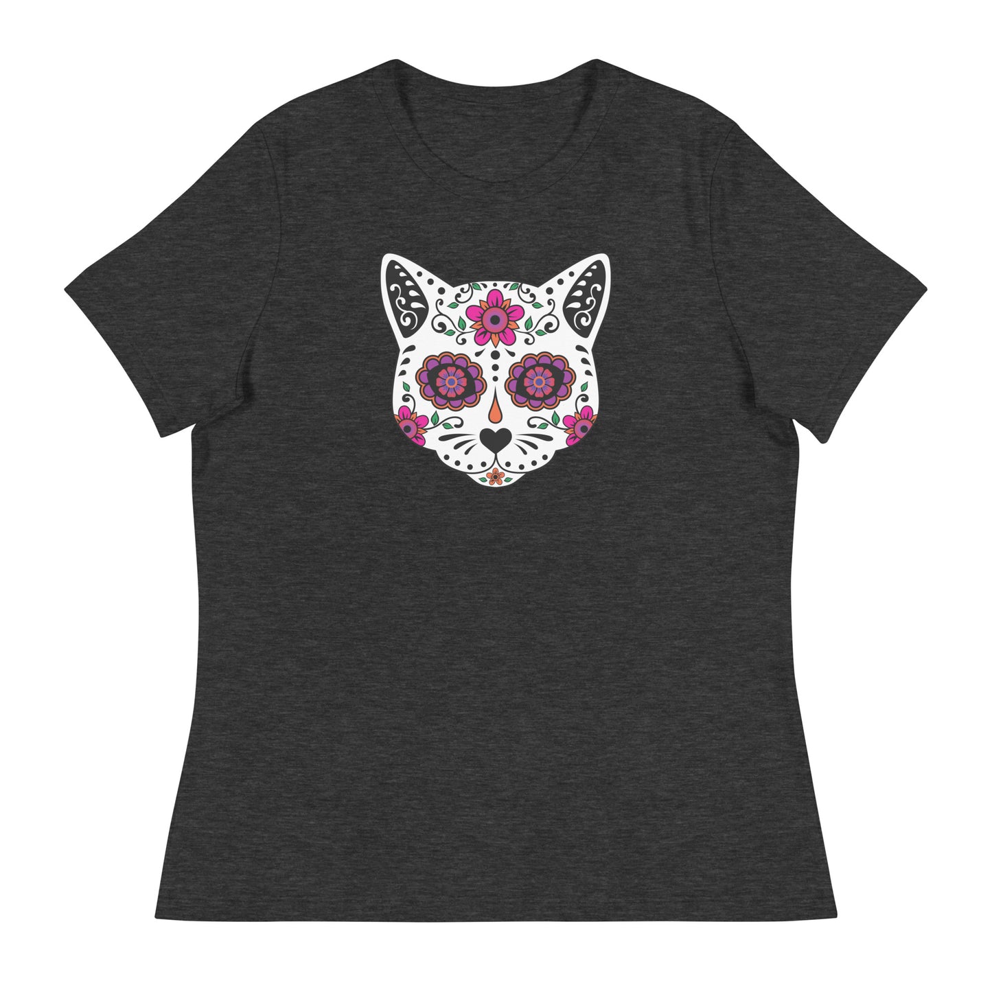 Sugar Skull Cat Women's Relaxed T-Shirt