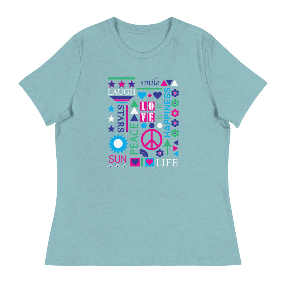 Color Pop of Peace Women's Relaxed T-Shirt