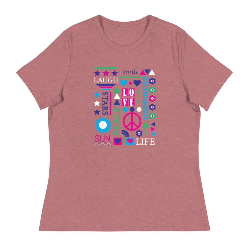 Color Pop of Peace Women's Relaxed T-Shirt