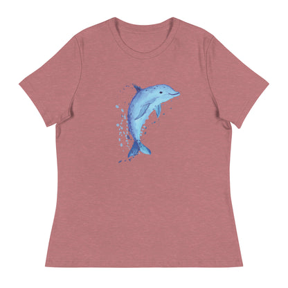 Sweet & Splashing Dolphin Women's Relaxed T-Shirt